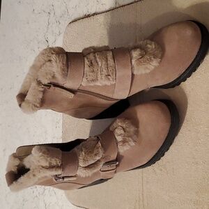 Fur ankle boots